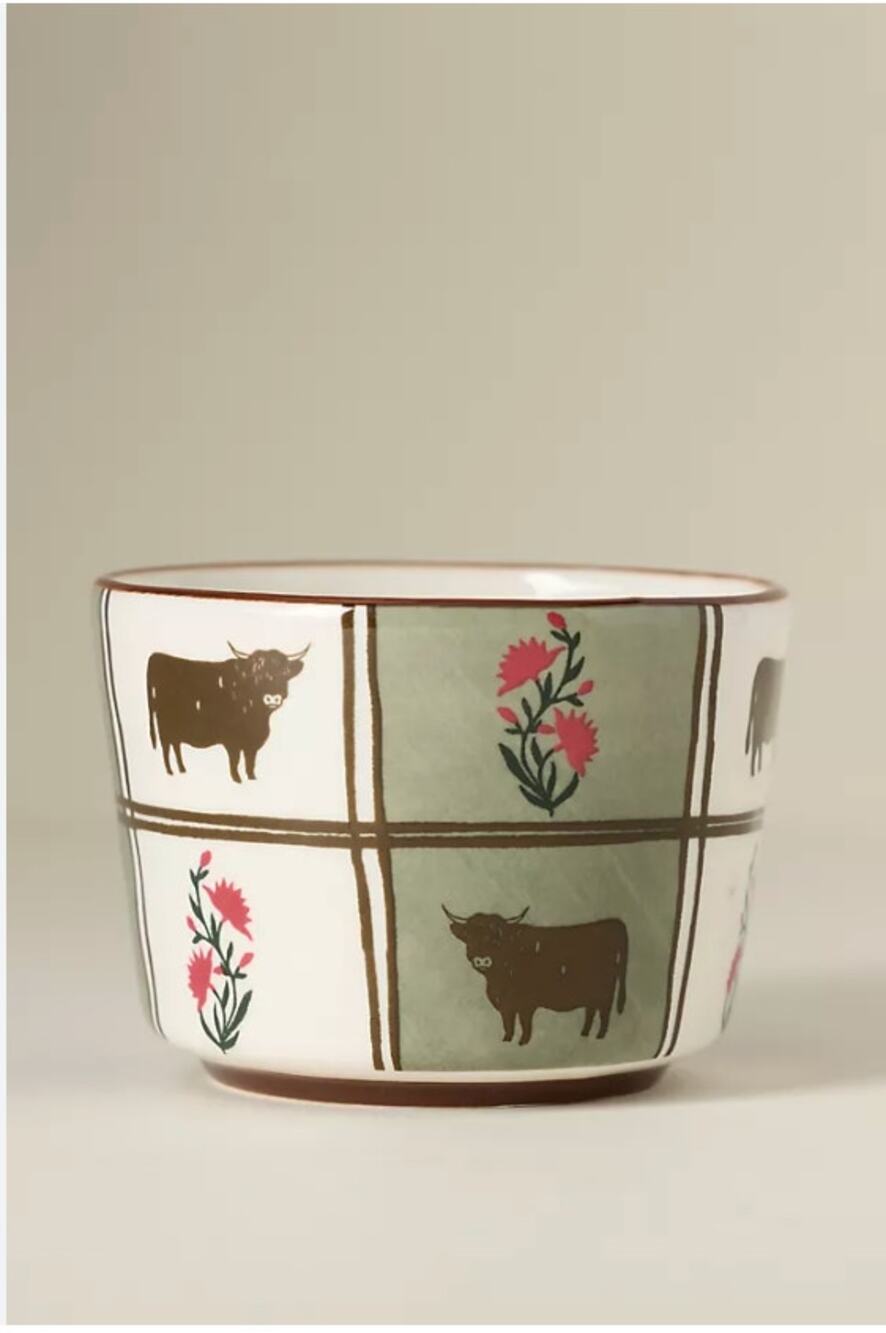 Anthropologie Millie Cow Berry Basket